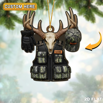 Joycorner Personalized Antler Skull Hunting Vest Ornament