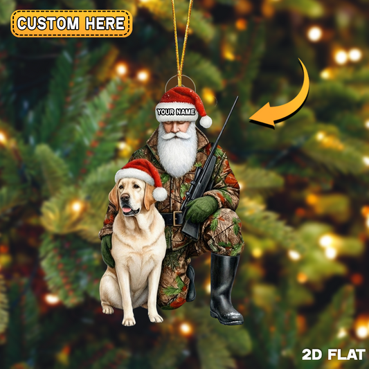 Joycorner Personalized Santa Hunter Dog Ornament