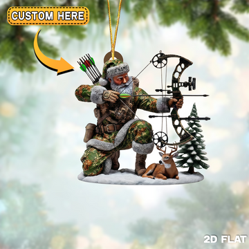 Joycorner Personalized Santa Bow Hunting Ornament
