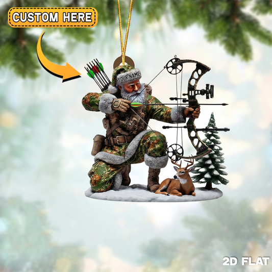 Joycorner Personalized Santa Bow Hunting Ornament