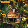 Joycorner Personalized Deer Skull Cabin Ornament