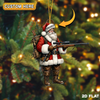 Joycorner Personalized Christmas Hunter Santa Ornament