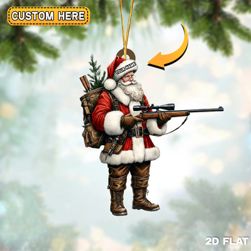 Joycorner Personalized Christmas Hunter Santa Ornament