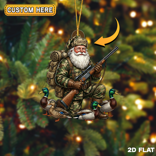 Joycorner Personalized Santa Duck Hunter Ornament