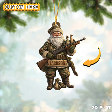 Joycorner Personalized Duck Hunting Santa Ornament