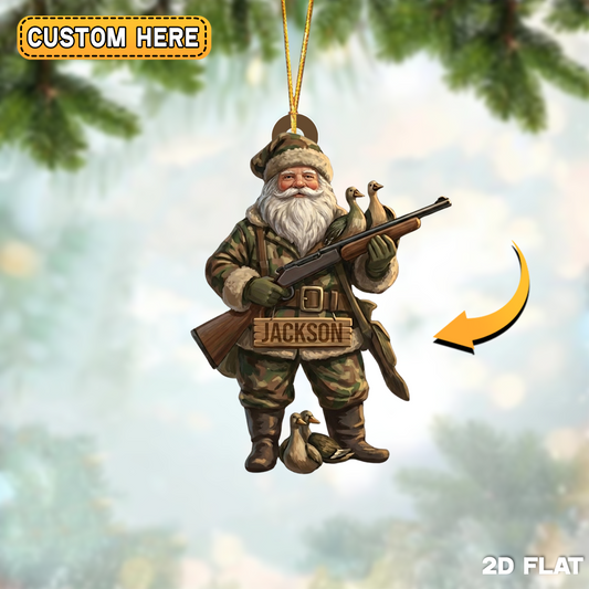 Joycorner Personalized Duck Hunting Santa Ornament