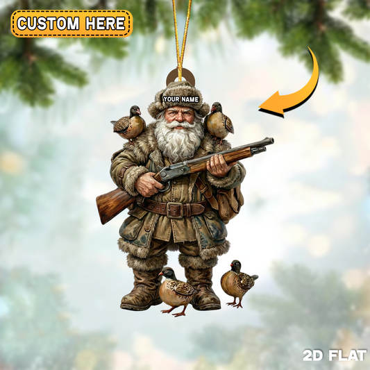 Joycorner Personalized Bird Hunter Santa Ornament