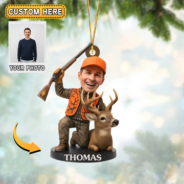 Joycorners Personalized Hunting Christmas Ornament Custom Photo Gift For Hunters Lover