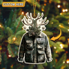 Joycorners Personalized Hunting Jacket With Antler Christmas Ornament