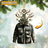 Joycorners Personalized Hunting Jacket With Antler Christmas Ornament