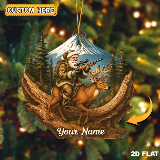 Joycorners Personalized Santa Riding Deer Ornament