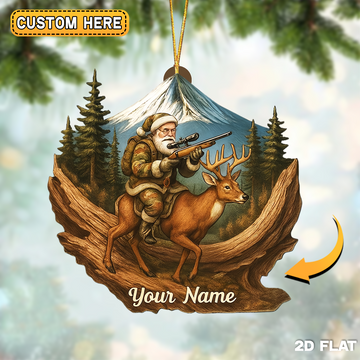 Joycorners Personalized Santa Riding Deer Ornament