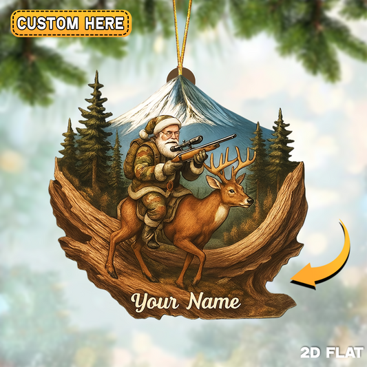 Joycorners Personalized Santa Riding Deer Ornament