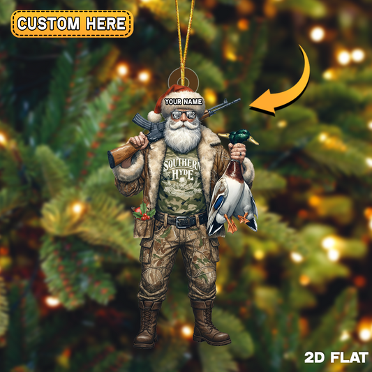 Joycorners Personalized Camo Gear Santa Duck Slayer Ornament
