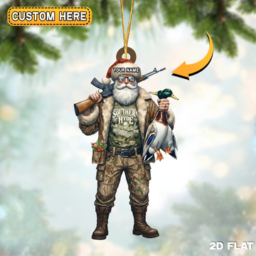Joycorners Personalized Camo Gear Santa Duck Slayer Ornament