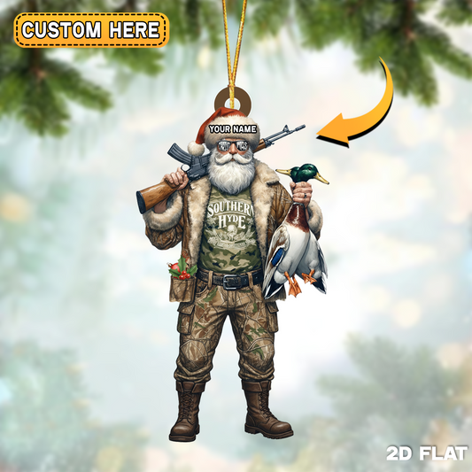 Joycorners Personalized Camo Gear Santa Duck Slayer Ornament