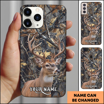 Joycorners Woodland Whitetail Deer Personalized Name Phone Case
