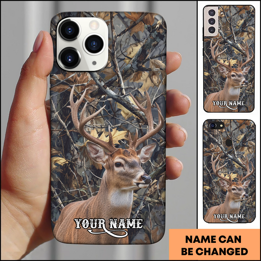 Joycorners Woodland Whitetail Deer Personalized Name Phone Case