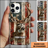 Joycorners American Flag Whitetail Art Personalized Name Phone Case