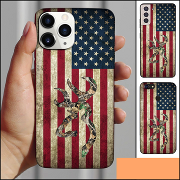 Joycorners American Flag Camo Deer Logo Phone Case