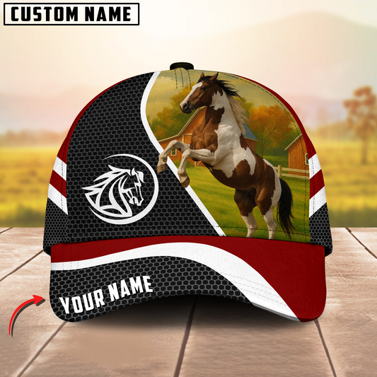 Joycorners Appaloosa Horse Red Sports Mesh Personalized Name 3D Cap