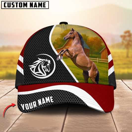 Joycorners Morgan Horse Red Sports Mesh Personalized Name 3D Cap