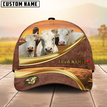 Joycorners Charolais Golden Line Personalized Name 3D Cap