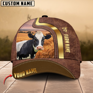 Joycorners Holstein Golden Field Personalized Name 3D Cap