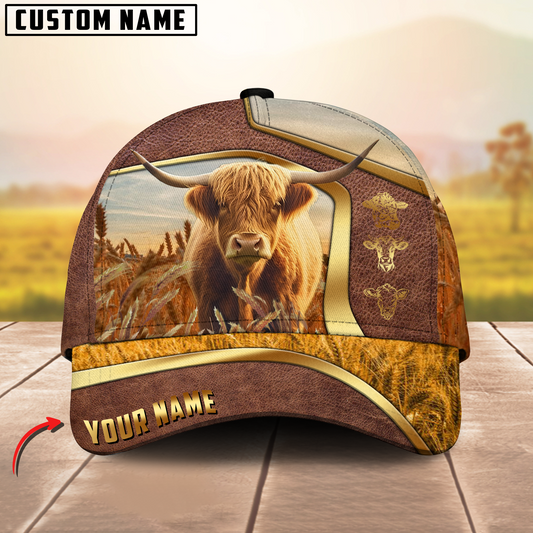 Joycorners Highland Classic Golden Personalized Name 3D Cap