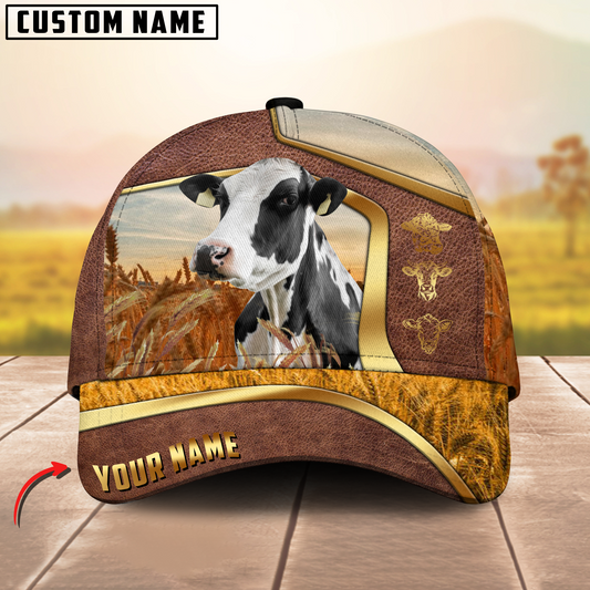 Joycorners Holstein Classic Golden Personalized Name 3D Cap