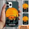 Joycorners Sunset Circle Deer Silhouette Personalized Name Phone Case