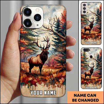 Joycorners Autumn Watercolor Deer Personalized Name Phone Case