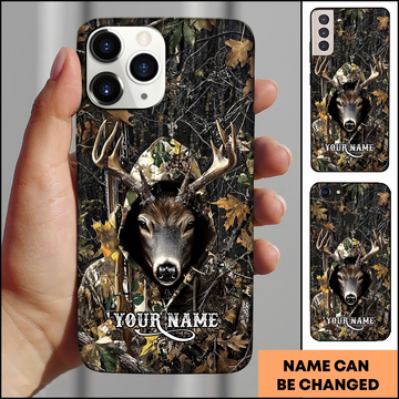 Joycorners Realistic Camo Deer Head Personalized Name Phone Case