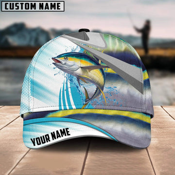 Joycornerss Custom Name Tuna Fishing Blue Water Fish Skin 3D Classic Cap