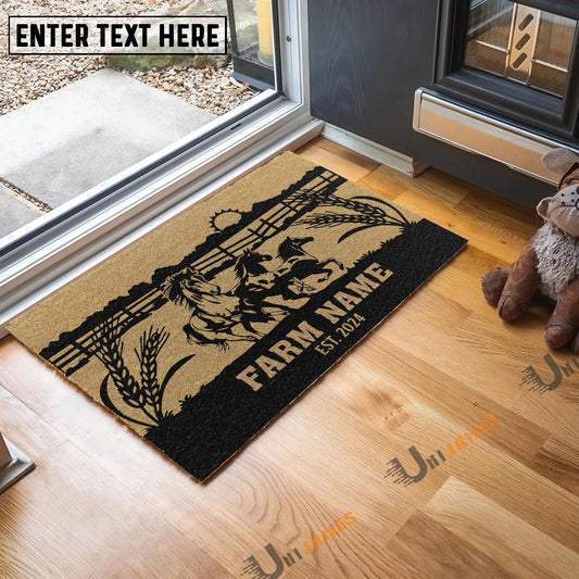 Joycorners Horse Sunshine Field Custom Farm Name Custom Year Coir Doormat