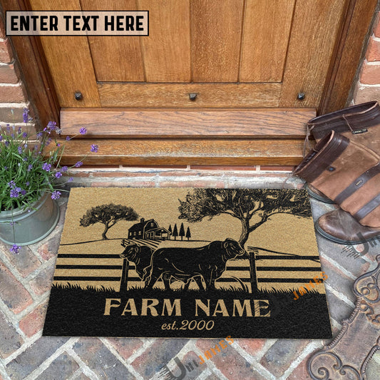 Joycorners Beefmaster Little Ranch Custom Farm Name Custom Year Coir Doormat