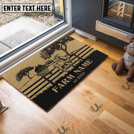 Joycorners Goat Little Ranch Custom Farm Name Custom Year Coir Doormat