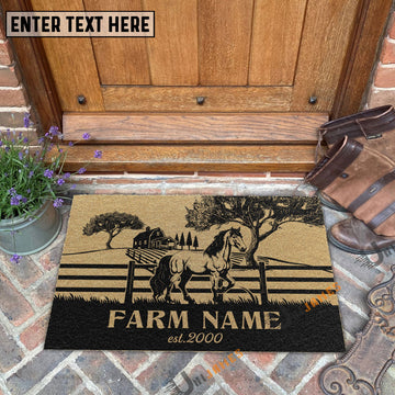Joycorners Horse Little Ranch Custom Farm Name Custom Year Coir Doormat