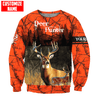 Joycorners Personalized Name Deer Hunting Orange Green Camo 3D Design All Over Printed