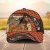 Joycorners Personalized Horse Orange Brown Leather Style Cap (9 Breeds)