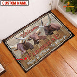 Joycorners Watusi Welcome Custom Name Doormat