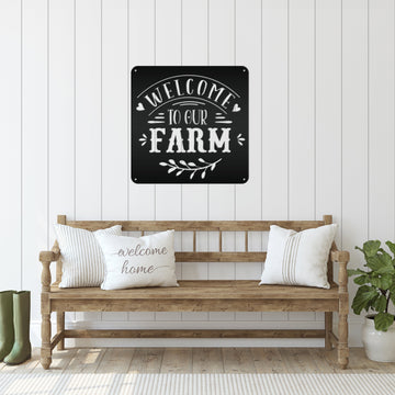 Joycorners Welcome To Our Farm Metal Sign, Farmhouse Wall Decor & Wall Art, Farm Decor for Kitchen, Rustic Farm Decor LM0110