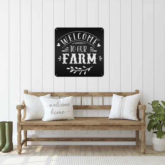 Joycorners Welcome To Our Farm Metal Sign, Farmhouse Wall Decor & Wall Art, Farm Decor for Kitchen, Rustic Farm Decor LM0110