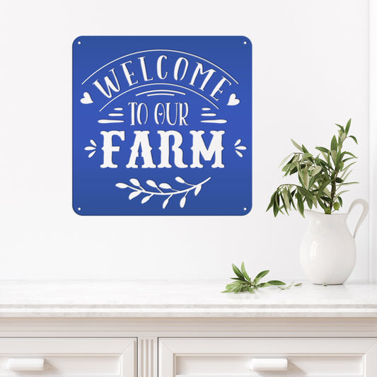 Joycorners Welcome To Our Farm Metal Sign, Farmhouse Wall Decor & Wall Art, Farm Decor for Kitchen, Rustic Farm Decor LM0110
