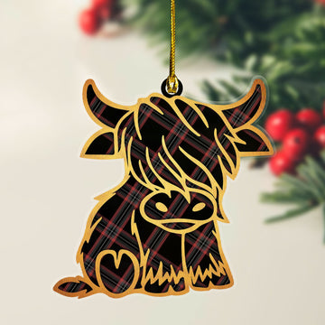 Joycorners Scottish Witches Of Scotland Clan Tartan Highland Cow Ornament