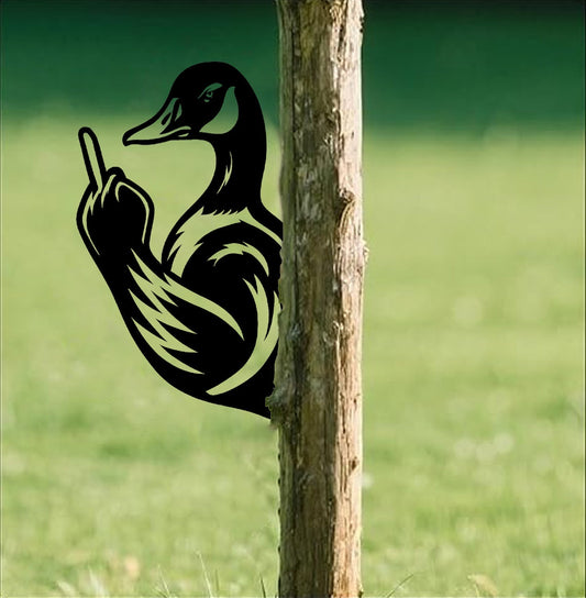 Maxcorners Funny Duck Hunting Metal Sign WITH LED/WITHOUT LED - Humorous Yard Art, Prank Outdoor Decor for Hunters & Wildlife Enthusiasts MT0110