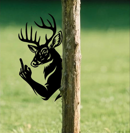 Maxcorners Funny Deer Hunting Metal Sign WITH LED/WITHOUT LED - Humorous Buck Yard Decor, Gag Gift for Hunters & Outdoor Enthusiasts MT0110