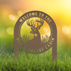 Joycorners Deer Outdoor Metal Stake - Charming Custom Yard Art - Rustic Garden Sign - Buck Lawn Decor - Unique Personalized Gifts - Father's Day Gift LM0110