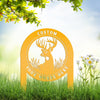 Joycorners Deer Outdoor Metal Stake - Charming Custom Yard Art - Rustic Garden Sign - Buck Lawn Decor - Unique Personalized Gifts - Father's Day Gift LM0110