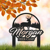 Joycorners Custom Deer Camp Laser Cut Metal Yard Stake-Custom-Personalized Deer Yard Sign - Deer-Hunting Cabin-Business LM0110